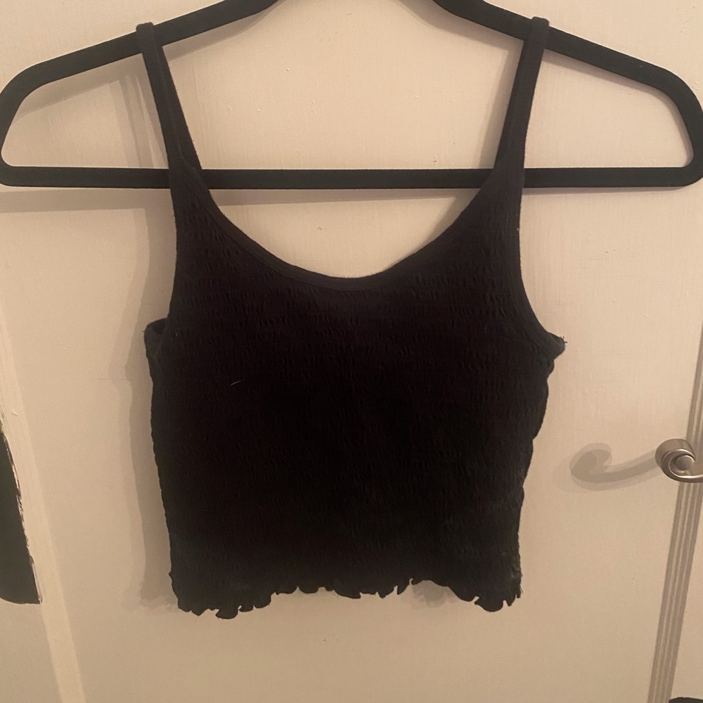 Blank smocked tank top from hollister
